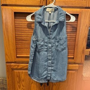 Cloth & Stone Light Blue Sleeveless Top